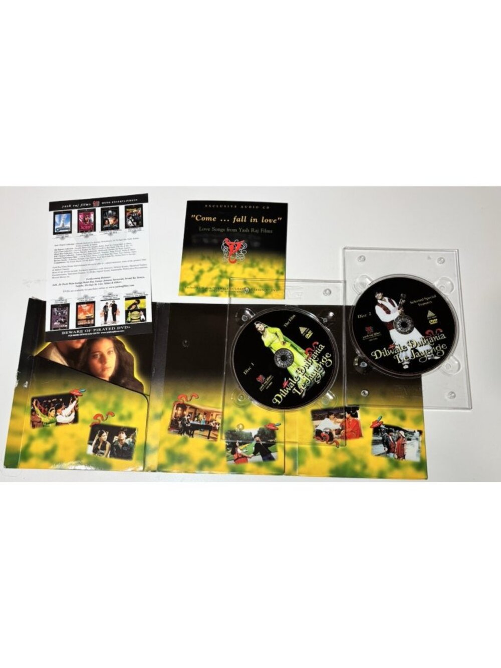 Dilwale Dulhania Le Jayenge Shah Rukh Khan Chopra FILM 2 DVD’s & CD